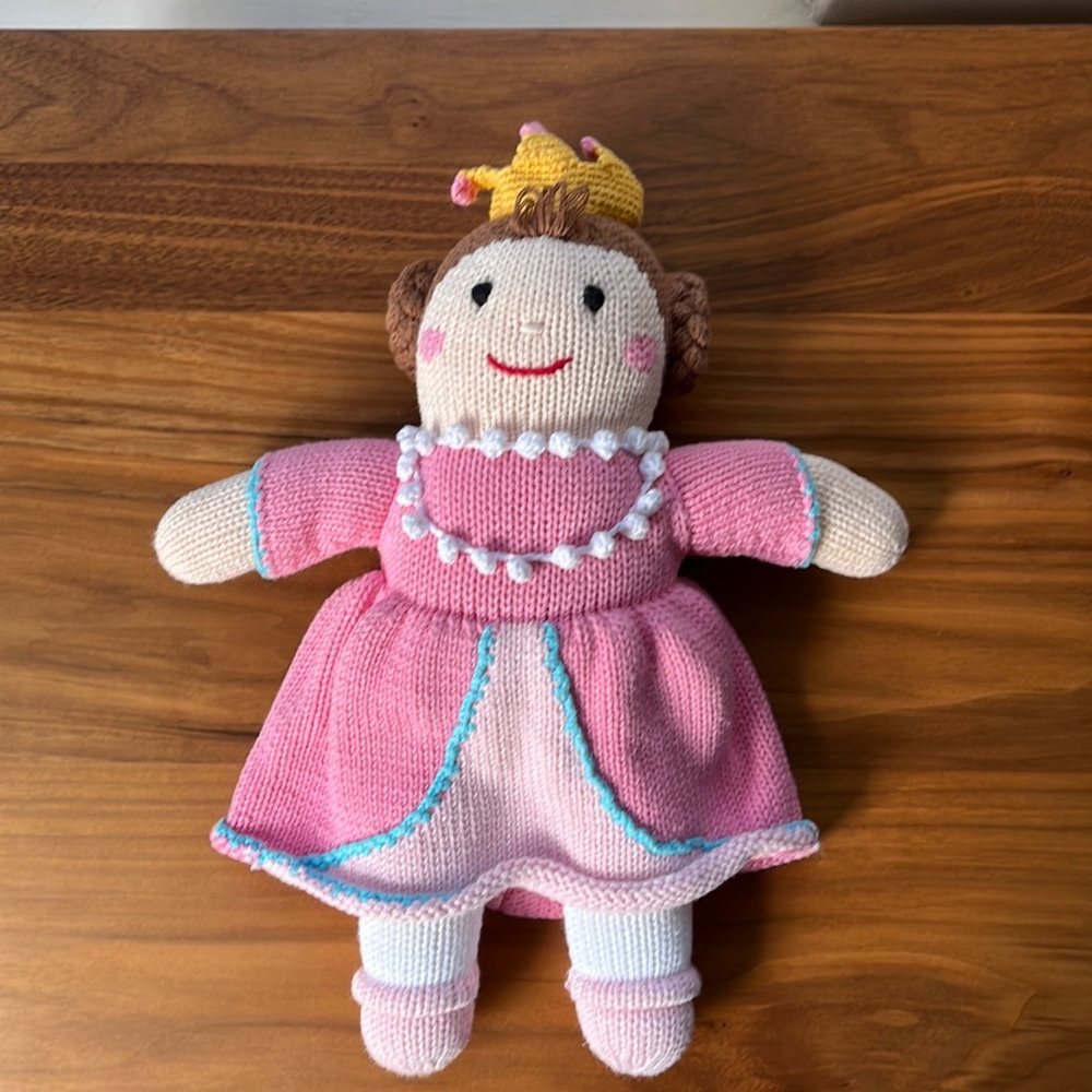 NWOT Zubels Pink Princess Knitted Doll
